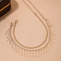 Beach Simple Style Solid Color Alloy Tassel Women's Anklet main image 4