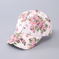 Women's Casual Vacation Pastoral Flower Curved Eaves Baseball Cap sku image 1