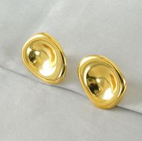 1 Pair Simple Style Classic Style Solid Color Plating 304 Stainless Steel Titanium Steel 18K Gold Plated Ear Studs main image 4