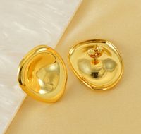 1 Pair Simple Style Classic Style Solid Color Plating 304 Stainless Steel Titanium Steel 18K Gold Plated Ear Studs main image 5