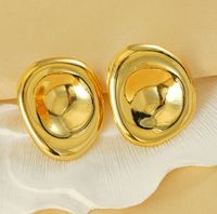1 Pair Simple Style Classic Style Solid Color Plating 304 Stainless Steel Titanium Steel 18K Gold Plated Ear Studs main image 1