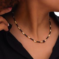 Casual Cross Round Natural Stone Titanium Steel Beaded 18K Gold Plated Unisex Necklace main image 7