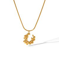 304 Stainless Steel 18K Gold Plated Simple Style Classic Style Commute Plating Grain Earrings Necklace main image 8