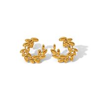 Edelstahl 304 18 Karat Vergoldet Einfacher Stil Klassischer Stil Pendeln Überzug Korn Ohrringe Halskette main image 7
