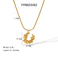 304 Stainless Steel 18K Gold Plated Simple Style Classic Style Commute Plating Grain Earrings Necklace sku image 2