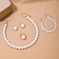 Simple Style Classic Style Round Artificial Pearls Alloy Plastic Wholesale Jewelry Set main image 3