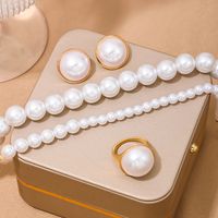 Simple Style Classic Style Round Artificial Pearls Alloy Plastic Wholesale Jewelry Set main image 4