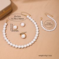 Simple Style Classic Style Round Artificial Pearls Alloy Plastic Wholesale Jewelry Set main image 2