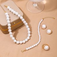 Simple Style Classic Style Round Artificial Pearls Alloy Plastic Wholesale Jewelry Set main image 5