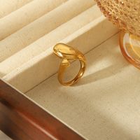 304 Stainless Steel 18K Gold Plated Basic Simple Style Commute Plating Solid Color Open Rings main image 4