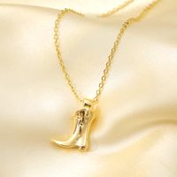 Wholesale IG Style Baroque Style Modern Style Boots Copper Imitation Gold Plated Pendant Necklace main image 1