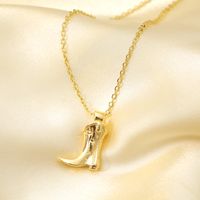 Wholesale IG Style Baroque Style Modern Style Boots Copper Imitation Gold Plated Pendant Necklace main image 9