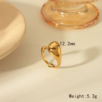 304 Stainless Steel 18K Gold Plated Basic Simple Style Commute Plating Solid Color Open Rings sku image 1