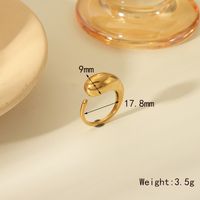 304 Stainless Steel 18K Gold Plated Basic Simple Style Commute Plating Solid Color Open Rings sku image 2