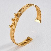 Vintage Style Commute Solid Color 201 Stainless Steel 304 Stainless Steel 18K Gold Plated Bangle In Bulk main image 3
