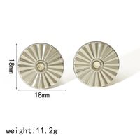 1 Pair IG Style French Style Geometric Polishing Plating Inlay 304 Stainless Steel Natural Stone 18K Gold Plated Ear Studs main image 2