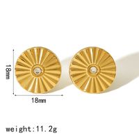 1 Pair IG Style French Style Geometric Polishing Plating Inlay 304 Stainless Steel Natural Stone 18K Gold Plated Ear Studs main image 7