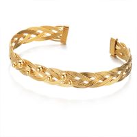 Vintage Style Commute Solid Color 201 Stainless Steel 304 Stainless Steel 18K Gold Plated Bangle In Bulk main image 5