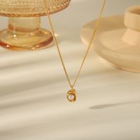 Wholesale Casual Vintage Style Heart Shape Petal Fish 304 Stainless Steel Copper 18K Gold Plated Pendant Necklace main image 4