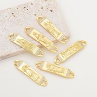 1 Piece 9*40mm Copper Zircon 18K Gold Plated Human Polished Pendant main image 9