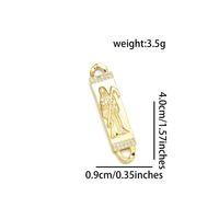 1 Piece 9*40mm Copper Zircon 18K Gold Plated Human Polished Pendant main image 2