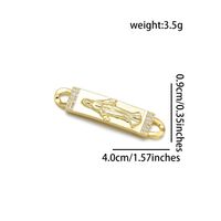 1 Piece 9*40mm Copper Zircon 18K Gold Plated Human Polished Pendant main image 4