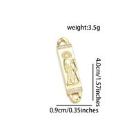 1 Piece 9*40mm Copper Zircon 18K Gold Plated Human Polished Pendant main image 3