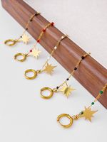 1 Piece Simple Style Star Chain 304 Stainless Steel 18K Gold Plated Earrings main image 4