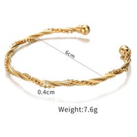 Retro French Style Solid Color 201 Stainless Steel 304 Stainless Steel 18K Gold Plated Bangle In Bulk main image 2