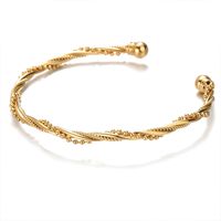 Retro French Style Solid Color 201 Stainless Steel 304 Stainless Steel 18K Gold Plated Bangle In Bulk main image 5