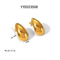 304 Stainless Steel 18K Gold Plated IG Style Nordic Style Basic Polishing Plating Water Droplets Earrings Necklace sku image 2