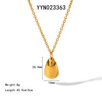 304 Stainless Steel 18K Gold Plated IG Style Nordic Style Basic Polishing Plating Water Droplets Earrings Necklace sku image 1