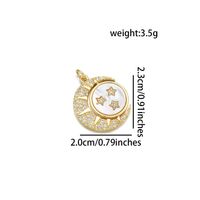 1 Piece 18 * 21mm 20 * 23mm 21 * 23mm Copper Shell Zircon 18K Gold Plated Star Moon Polished Pendant main image 3