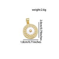 1 Piece 18 * 21mm 20 * 23mm 21 * 23mm Copper Shell Zircon 18K Gold Plated Star Moon Polished Pendant sku image 6