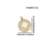 1 Piece 18 * 21mm 20 * 23mm 21 * 23mm Copper Shell Zircon 18K Gold Plated Star Moon Polished Pendant main image 4