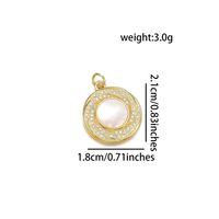 1 Piece 18 * 21mm 20 * 23mm 21 * 23mm Copper Shell Zircon 18K Gold Plated Star Moon Polished Pendant main image 9