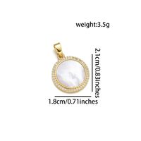 1 Piece 18 * 21mm 20 * 23mm 21 * 23mm Copper Shell Zircon 18K Gold Plated Star Moon Polished Pendant sku image 5