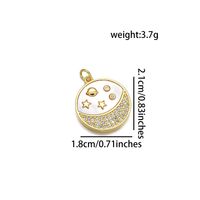 1 Piece 18 * 21mm 20 * 23mm 21 * 23mm Copper Shell Zircon 18K Gold Plated Star Moon Polished Pendant sku image 9