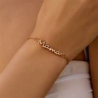 Bijoux En Gros Élégant MAMA Style Simple Lettre Alliage Le Cuivre Placage Bracelets main image 3