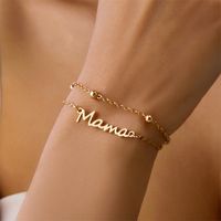 Bijoux En Gros Élégant MAMA Style Simple Lettre Alliage Le Cuivre Placage Bracelets main image 4