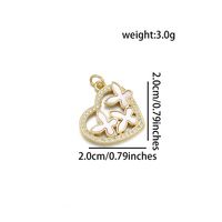1 Piece 20*15mm 20*20mm 20 * 23mm Copper Shell Zircon 18K Gold Plated Heart Shape Butterfly Polished Pendant main image 9