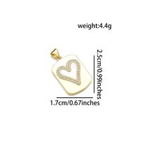 1 Piece 16 * 19mm 18 * 21mm 24*16mm Copper Shell Zircon Letter Heart Shape Polished Pendant sku image 4
