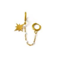 1 Piece Simple Style Star Chain 304 Stainless Steel 18K Gold Plated Earrings sku image 1