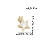 1 Piece 18 * 20mm 21 * 18mm 23 * 25mm Copper Shell Zircon 18K Gold Plated Star Polished Pendant main image 3