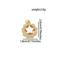 1 Piece 18 * 20mm 21 * 18mm 23 * 25mm Copper Shell Zircon 18K Gold Plated Star Polished Pendant sku image 1