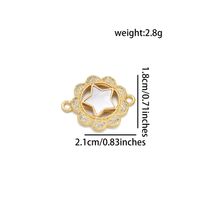 1 Piece 18 * 20mm 21 * 18mm 23 * 25mm Copper Shell Zircon 18K Gold Plated Star Polished Pendant sku image 2