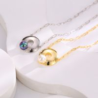 Copper Gold Plated Elegant Simple Style Inlay Round Tiger Pearl Zircon Rings Earrings Necklace main image 1