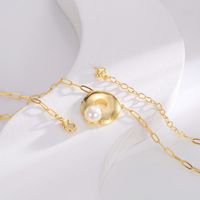 Copper Gold Plated Elegant Simple Style Inlay Round Tiger Pearl Zircon Rings Earrings Necklace main image 3