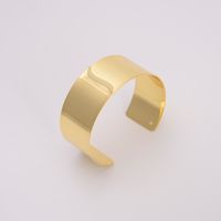Copper 18K Gold Plated IG Style Vintage Style Exaggerated Criss Cross Stripe Plating Geometric Solid Color Wide Bracelet Bangle sku image 12