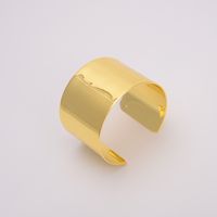 Copper 18K Gold Plated IG Style Vintage Style Exaggerated Criss Cross Stripe Plating Geometric Solid Color Wide Bracelet Bangle main image 7